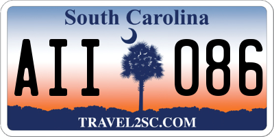 SC license plate AII086