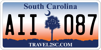 SC license plate AII087