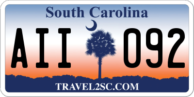 SC license plate AII092