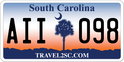 SC license plate AII098