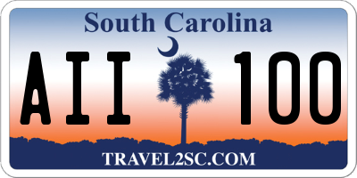 SC license plate AII100