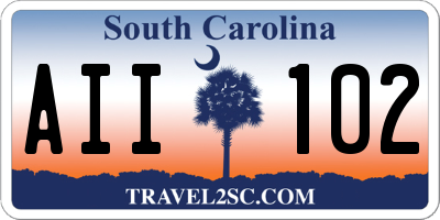 SC license plate AII102