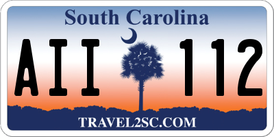 SC license plate AII112