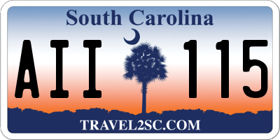 SC license plate AII115