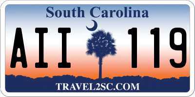 SC license plate AII119