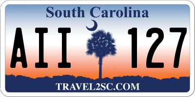 SC license plate AII127