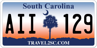 SC license plate AII129