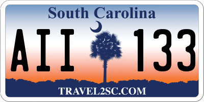 SC license plate AII133