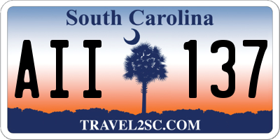 SC license plate AII137