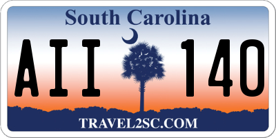 SC license plate AII140
