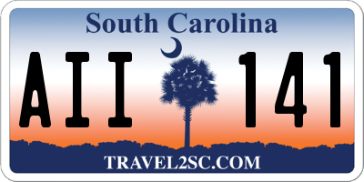 SC license plate AII141