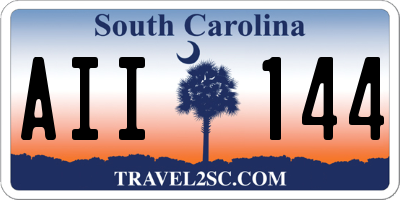 SC license plate AII144