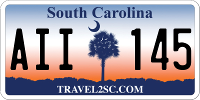 SC license plate AII145
