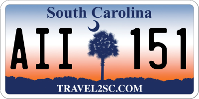 SC license plate AII151