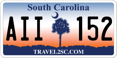 SC license plate AII152