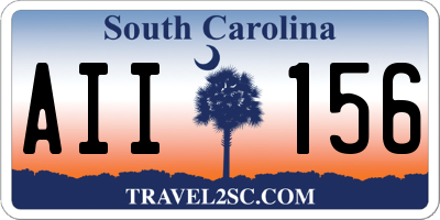 SC license plate AII156