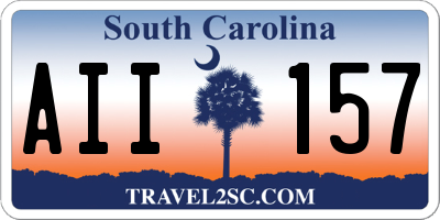 SC license plate AII157