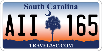 SC license plate AII165