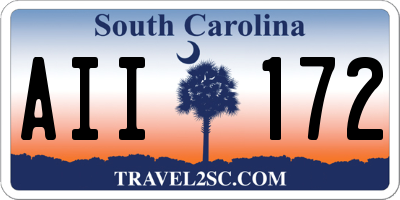 SC license plate AII172