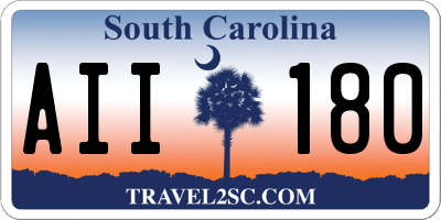 SC license plate AII180