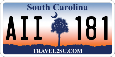 SC license plate AII181