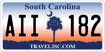 SC license plate AII182