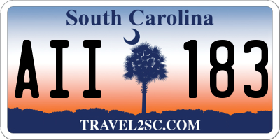 SC license plate AII183