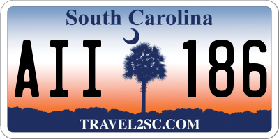 SC license plate AII186