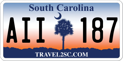 SC license plate AII187