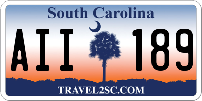 SC license plate AII189