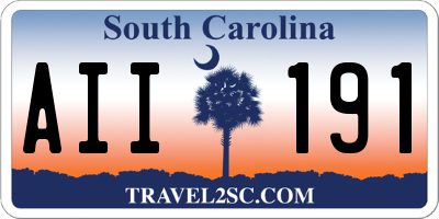 SC license plate AII191