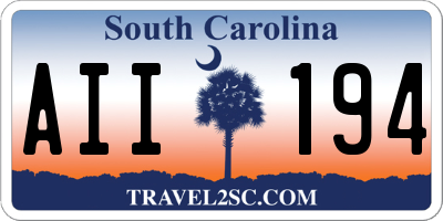 SC license plate AII194