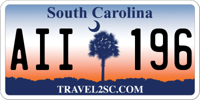 SC license plate AII196