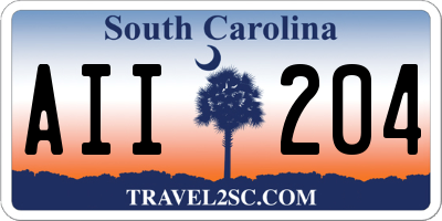 SC license plate AII204