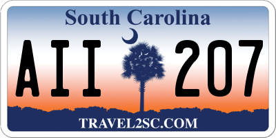 SC license plate AII207