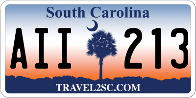 SC license plate AII213