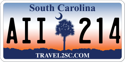 SC license plate AII214
