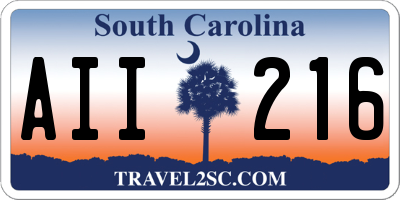 SC license plate AII216
