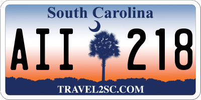 SC license plate AII218