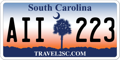 SC license plate AII223
