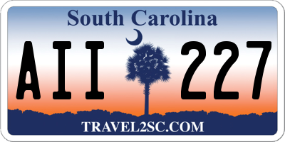 SC license plate AII227