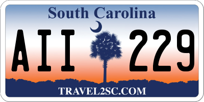 SC license plate AII229