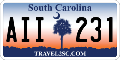 SC license plate AII231