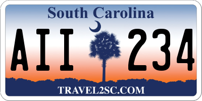 SC license plate AII234