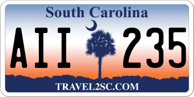 SC license plate AII235