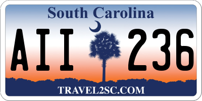 SC license plate AII236