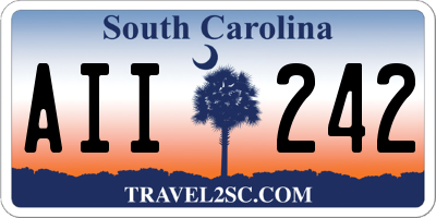 SC license plate AII242