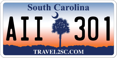 SC license plate AII301
