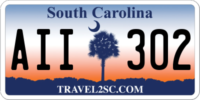 SC license plate AII302