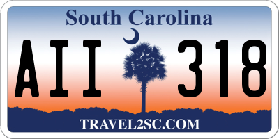 SC license plate AII318